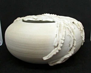 Large Open Mouth Bowl -Wide Shoulder Draped w/ Thick Abstract Rope Strands - Picture 1 of 7