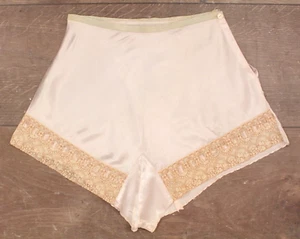 VTG Women's 20s 30s White High Waist Sleep Shorts 1920s 1930s Lingerie Panties - Picture 1 of 20
