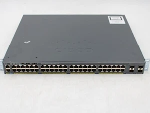 Cisco 2960 X-Series WS-C2960X-48LPS-L 48 Port PoE+ 370W Gigabit Switch TESTED - Picture 1 of 4