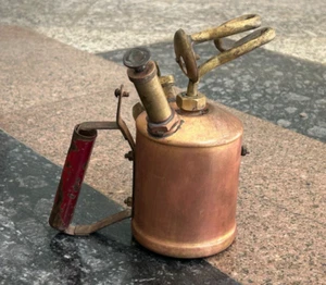 OLD VINTAGE ORIGINAL GOLDSMITH 1 PINTS BRASS KEROSENE BLOW TORCH/LAMP/TANK STOVE - Picture 1 of 13