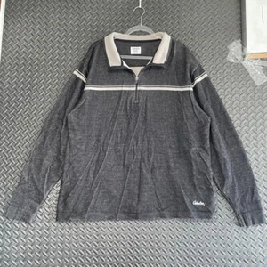 VTG Cabela's Gray Striped Quarter Zip Pullover Sweater Men Size 2XL Casual Wear - Picture 1 of 8