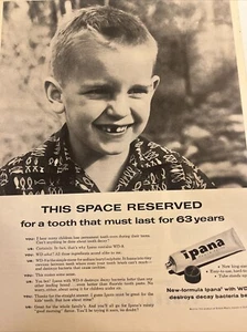 Publicidad de revista de pasta de dientes IPANA 1956 Bristol Myers pre hexaclorofeno 10x14 - Imagen 1 de 13