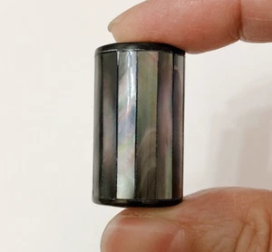 Black Mother of Pearl Shell Mosaic Barrel beads 15x25 mm 4 Pieces C8748 - Picture 1 of 5