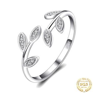Damen 925er Silberring flexibel Zirkonia Schmuck Silber Ring Geschenk Frau - Bild 1 von 6