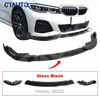 Front Bumper Lip for 2019-2022 BMW G20 GT Style 330i M340i M sport Glossy Black Foto 1 de 4