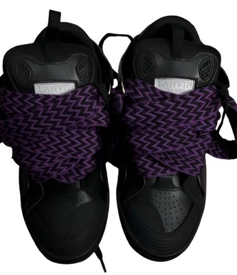 Lanvin Curb Black and Purple Womens Size 40 Eur 9.5 US — 第 1/4 张图片