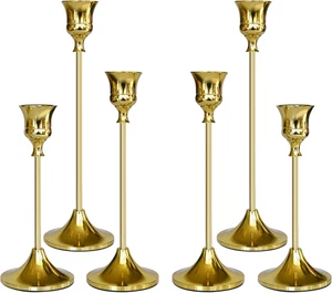 Kerzenständer gold, 6 Packungen Kegelkerzenhalter für Kerzenständer, Kerzen S - Bild 1 von 17
