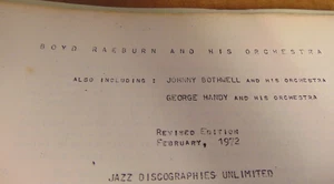 Boyd Raeburn, Johnny Bothwell, George Handy Jazz Discography (ies) Unlimited - Picture 1 of 5