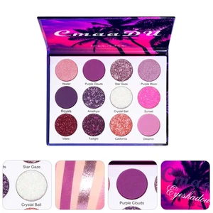 Paleta de sombras de ojos Miss color pinceles de maquillaje brillo mate metálicos - Imagen 1 de 12