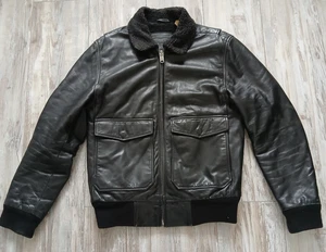Levi's Leather Flight Bomber Jacket - Black - Size Small - Picture 1 of 11