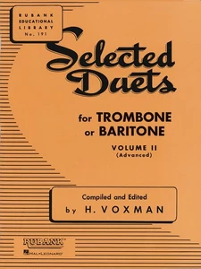 Rubank Selected Duets for Trombone or Baritone Vol 2 Advanced Sheet Music Book - Picture 1 of 1