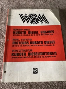 Kubota Motori Diesel Z400-B D600-B Z430-B D640-B Manuale Officina - Foto 1 di 8