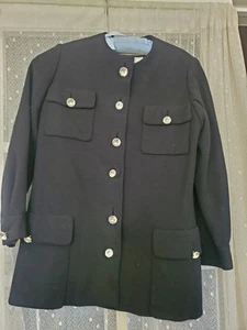 Norman Norell Black Jacket Vintage Rhinestone Buttons Size S Saks - Picture 1 of 6