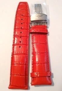 Men's Genuine Leather Burnt Orange Majesty 24mm Watch Strap With Silver... - Picture 1 of 10