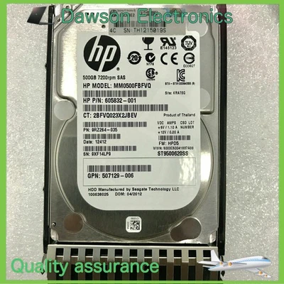 507610-B21 HP 500GB 6G SAS 7.2K 2.5 H/S HDD  508009-001 HDD Hard Drive - Image 1 of 3