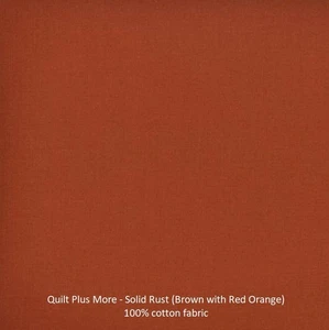 Tela 100% algodón marrón óxido liso material 44 pulgadas de ancho ELIGE LA TALLA - Imagen 1 de 1