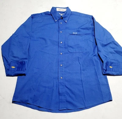 Y2K Vintage Chevrolet Certified Service Dress Shirt Medium 33 Workwear Mechanic - Image 1 of 4
