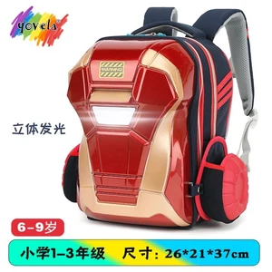 Marvel Iron Man Spider-Man Kind LED Glanz 3D Mecha Schulranzen Rüstung Rucksack - Bild 1 von 19