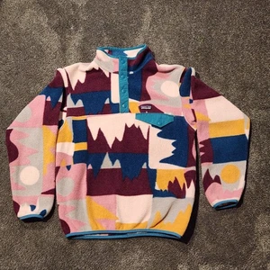 Patagonia Kids Synchilla Snap-T Fleece Pullover Jacke Pink Frontera Marble 12 L - Bild 1 von 7