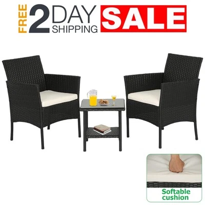 Mesa y 2 Sillas Muebles De Patio Para Exterior 3 Piezas Modernos Baratos Oferta - Image 1 of 4