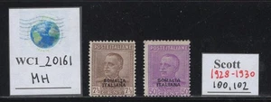 WC1_20161. ITAL.COL.:SOMALIA. 1928-1930 KING VE III stamps. Sc. 100, 102. MH - Picture 1 of 1