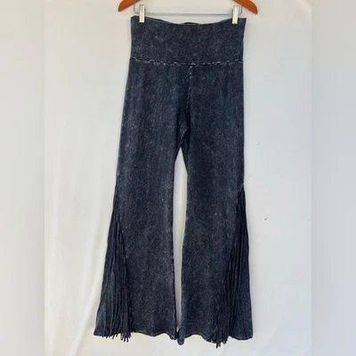 T Party Women's Black Fringe Flare Pants Size L - Image 1 of 4
