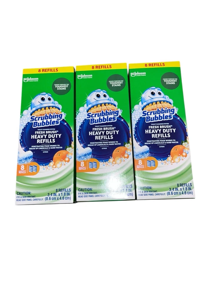 Scrubbing Bubbles Heavy Duty Fresh Brush Refills 8 Count