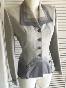 Vintage 1940’s LILLI ANN jacket Imported Fabric From France Gray - Picture 1 of 14