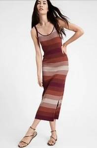 Banana Republic Ombré Midi Sweater Dress Small Pink Multicolor - Picture 1 of 12