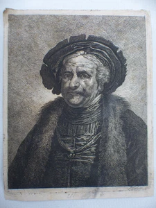 Grafik Radierung Rembrand Selbspotrait A. Lieber fec. - Picture 1 of 4