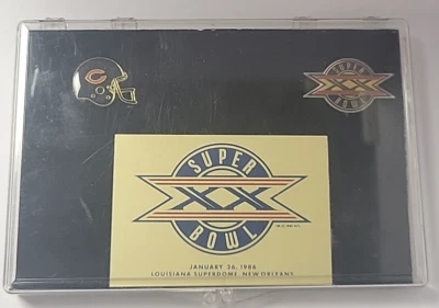 Vintage Super Bowl XX 1986 Commemorative Pin Set Chicago Bears - Image 1 of 4