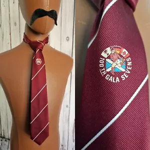 Gala Sevens Rugby Centenary Tie in Burgundy Vintage 1980s Richmond RFC AV04 - Picture 1 of 6