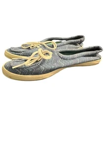 Vans Surf Siders Women's Shoes Tie Slip On blue Chevron Size 8.5 - Picture 1 of 5