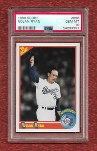 1990 SCORE #696 NOLAN RYAN PSA 10 GEM MINT HOF TEXAS RANGERS METS ANGELS ASTROS - Picture 1 of 1
