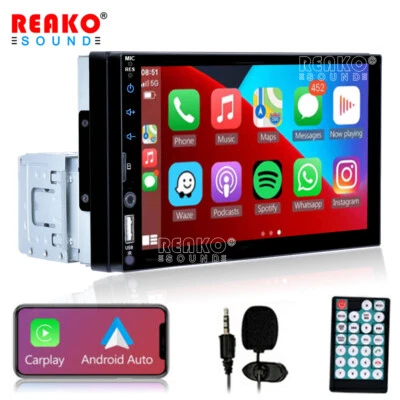 1 Din Single Car Head Unit 7" Touch Screen Car Radio Stereo Apple  Carplay USB - Image 1 of 4