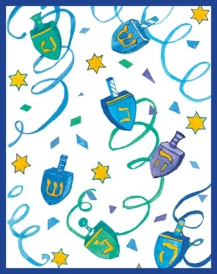 Caspari Boxed Hanukkah Cards, Dreidels And Ribbons - 16 Small Cards (103025) - Image 1 of 2