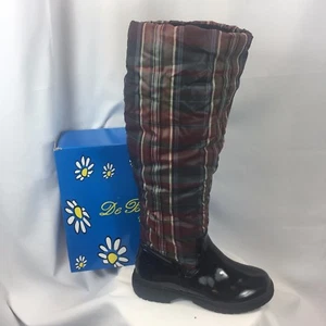 DEBLOSSOM schwarz karierter Damen Regenstiefel mit Fellfutter Malak-2 - Bild 1 von 5