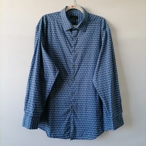 Alfani Mens Blue Collared Long Sleeve Regular Fit Button Up Shirt Size XL - Picture 1 of 7