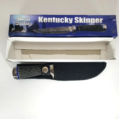 frost cutlery Kentucky Skinner Fixed 9" Faux Damascus Knife - Nylon Sheath  - Image 1 of 4