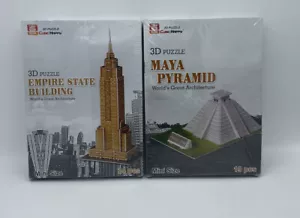 Cubic Happy 3D Empire State Building Maya Pyramid Puzzle, Mini Sealed Set 2 - Picture 1 of 4