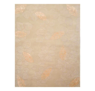 Alfombra oriental de lana y seda gris hecha a mano de 7'6" x 9'6" Nourison JL62 Foto 1 de 4