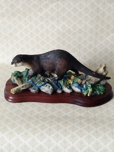 Otter Figurine Border Fine Arts Along The Shoreline B0858 Hand Made In Scotland  - Picture 1 of 24
