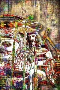 LED ZEPPELIN JOHN BONHAM Poster, John Bonham Schlagzeug Druck kostenloser Versand USA - Bild 1 von 5