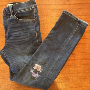 Abercrombie Kids Girls Skinny Denim Blue Jeans Color Thread Distressed Size 9/10 - Picture 1 of 6