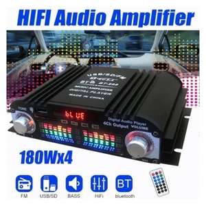 Bluetooth Mini Verstärker HiFi Power Audio Stereo Bass Auto AMP FM Radio 1600W - Bild 1 von 13