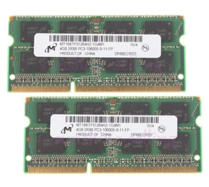 Micron 8GB 2PCS 4GB 2RX8 PC3-10600 DDR3 1333Mhz CL9 SODIMM Laptop RAM Memory #__ - Picture 1 of 7