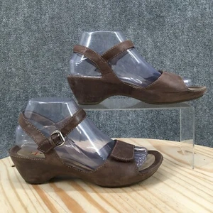 ECCO Sandals Womens 38 Ankle Straps Brown Leather Buckle Open Toe Casual - Picture 1 of 17