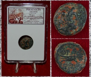 Antike Münze PHOENIZIEN ARADOS Zeus und Kombüse Bronze  - Bild 1 von 4