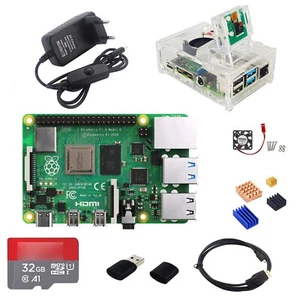 Raspberry Pi 4 8GB Startpaket | 5MP Kamera, NETZGERÄT, 32GB SD Karte, Gehäuse - Bild 1 von 10