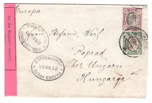 BOER WAR TRANSVAAL BRITISH OCC Cover Johannesburg HUNGARY Poprad 1902 MA1443 - Picture 1 of 10